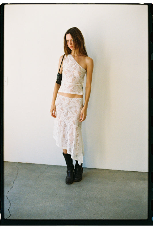 Cheri Asymmetrical Skirt | White
