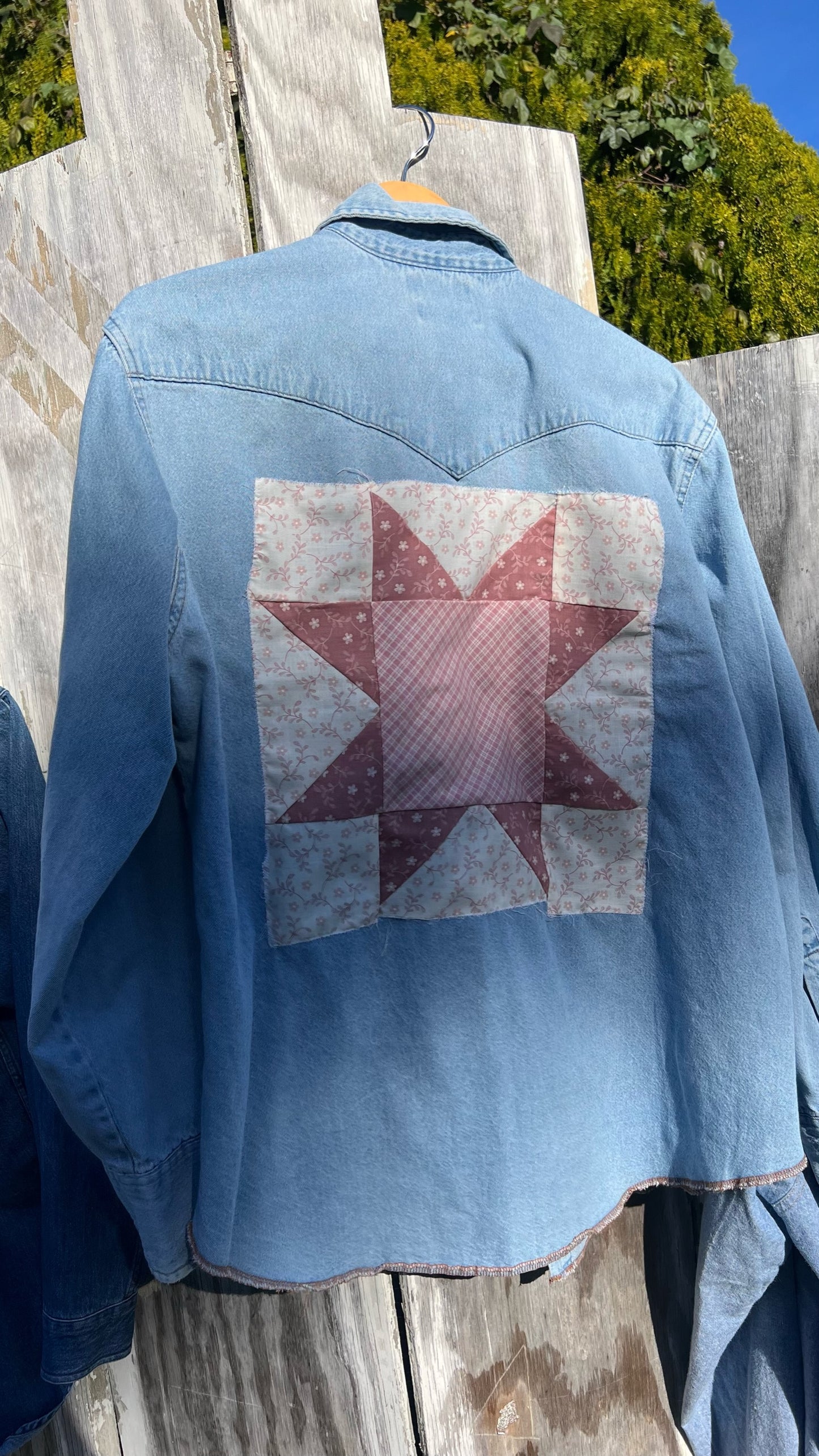 Jean Patchwork Shirt | Pink