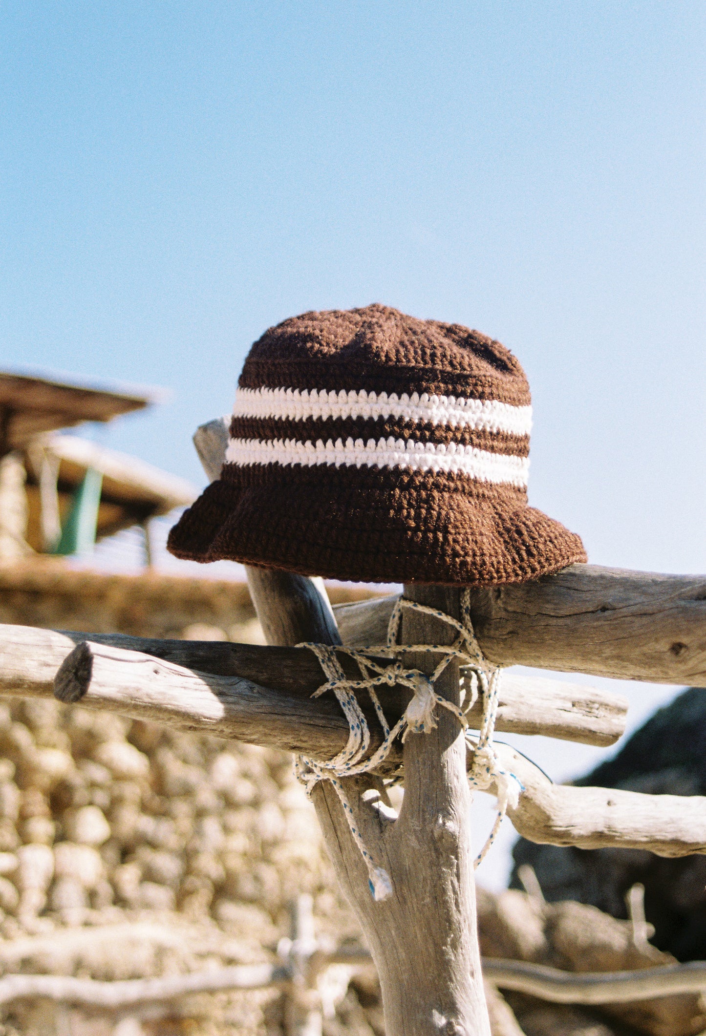 Artà Hat | Brown & White Stripe