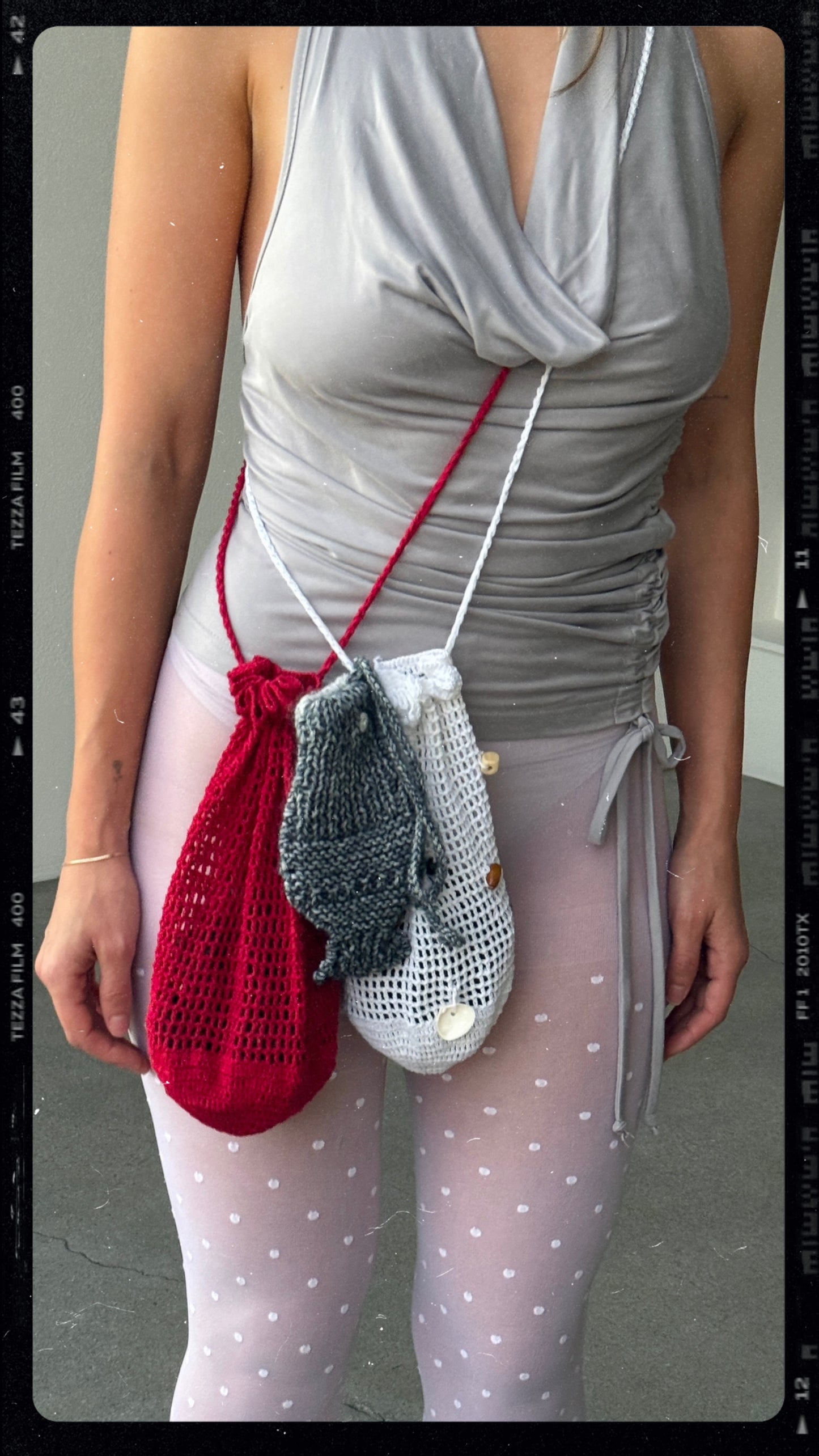 Filet Rose Crochet Bag | Red