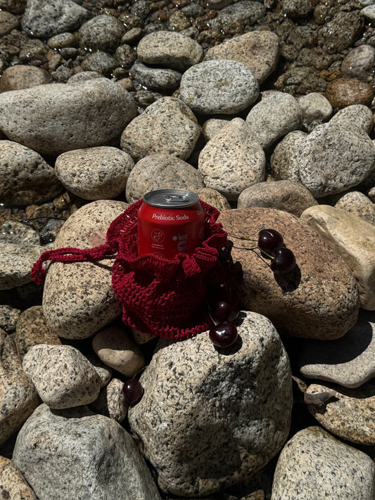 Filet Rose Crochet Bag | Red