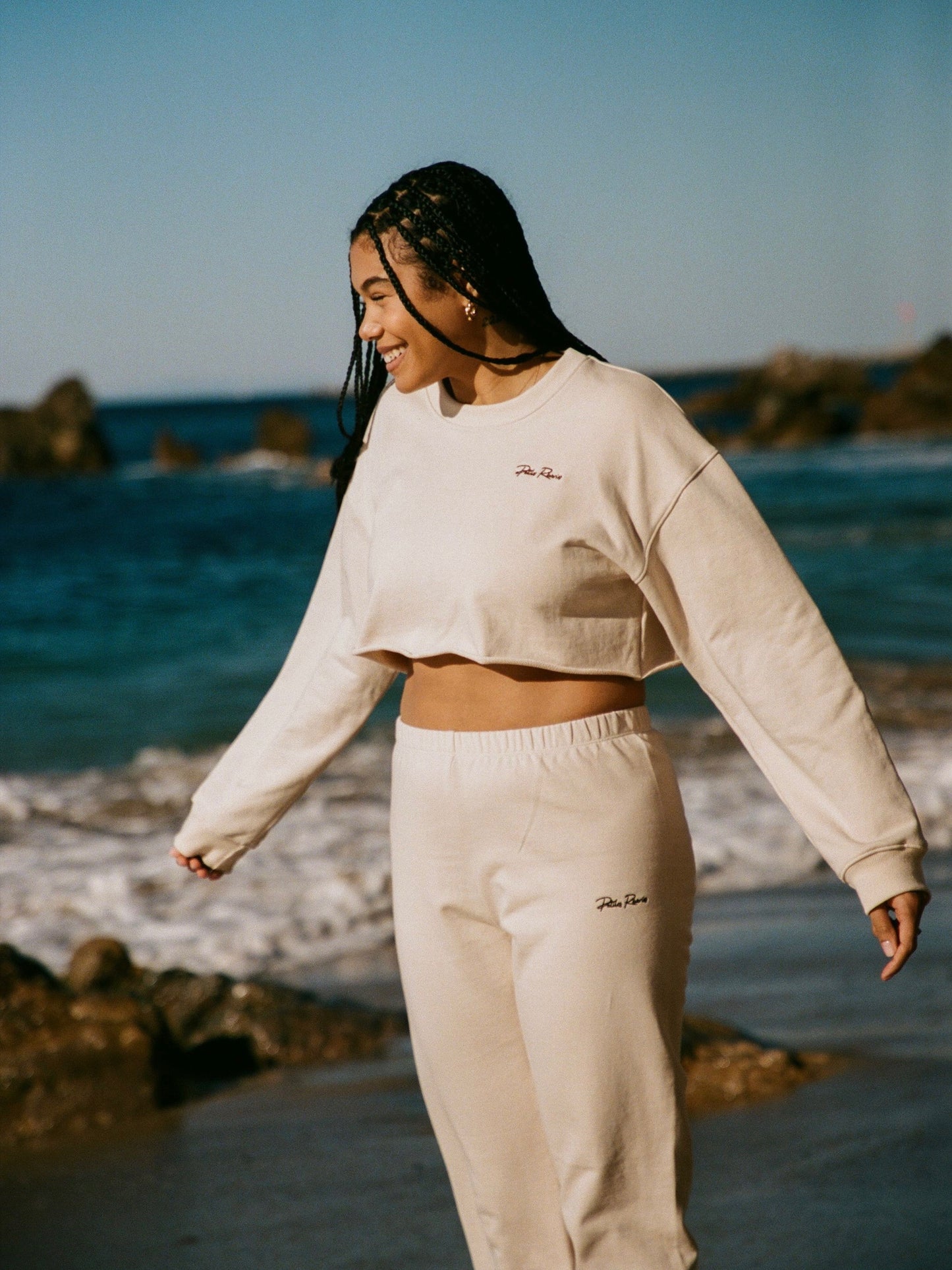 Raw Cropped Crewneck | Ivory